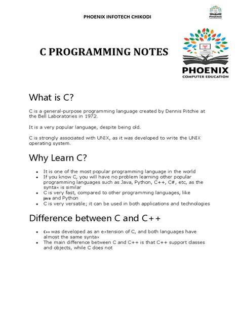Image result for C Programming Notes