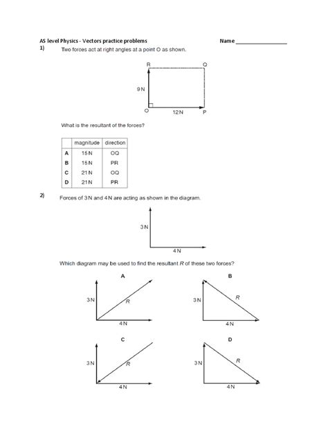 Vector Physics Practice Problems Cape に対する画像結果
