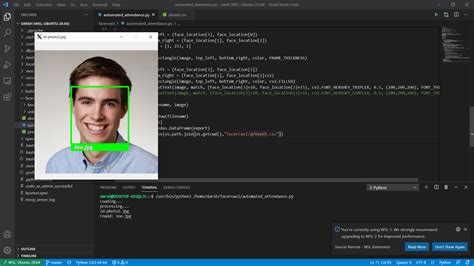 Face Reconistion Code in Python Using OpenCV with Source Code に対する画像結果