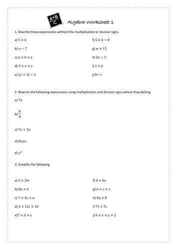 Résultat d’images pour Basic Algebra Activity