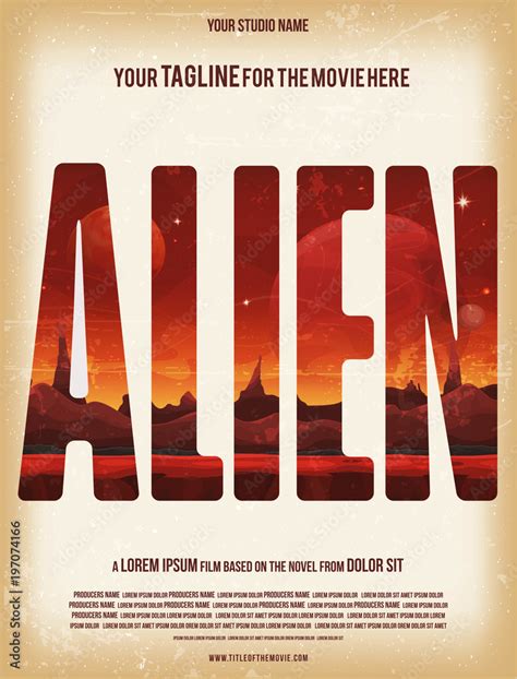 Alien Movie Poster Template Stock Vector | Adobe Stock