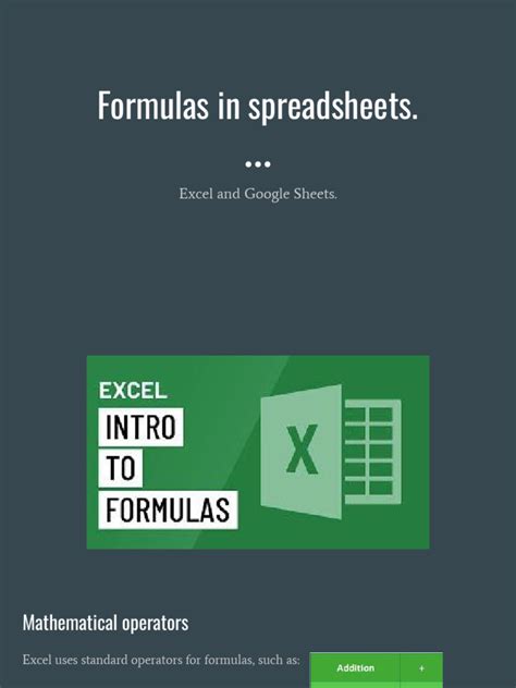 Excel Spreadsheet Formulas PDF に対する画像結果