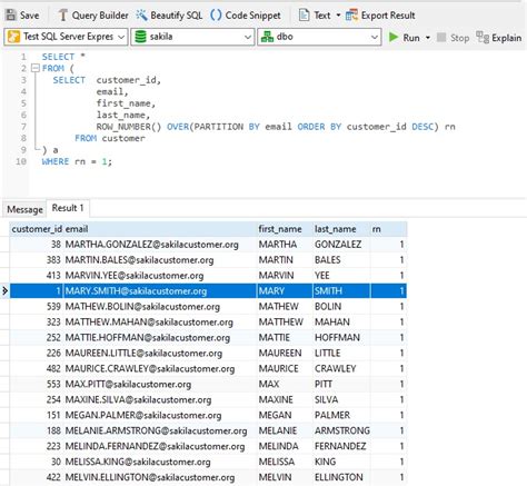SQL List Column に対する画像結果