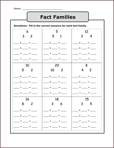 Résultat d’images pour Printable Math Facts Worksheets 4th Grade