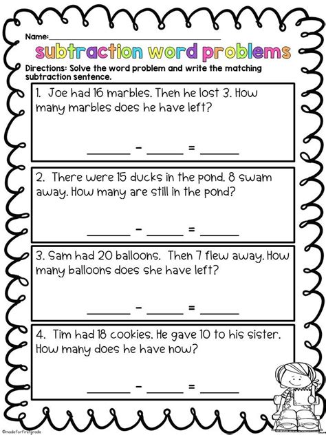 Image result for First Grade Math Problems Printable