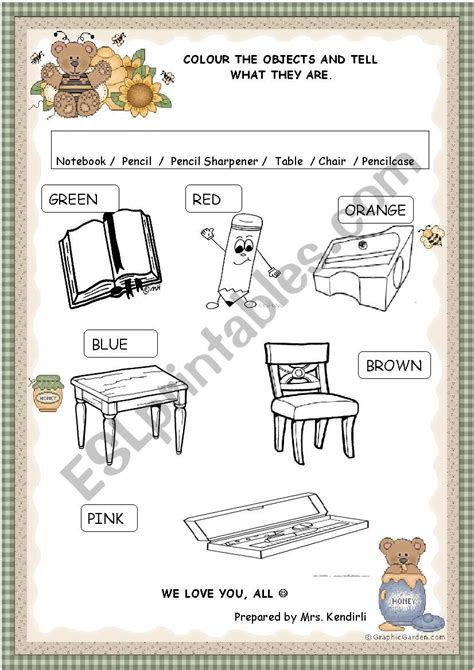 Image result for Classroom Objects Coloring Worksheet