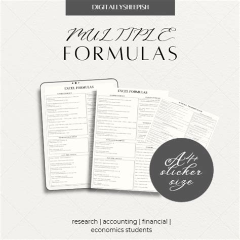 Image result for Excel Functions Cheat Sheet