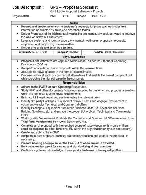 Proposal Manager Job Description Examples に対する画像結果