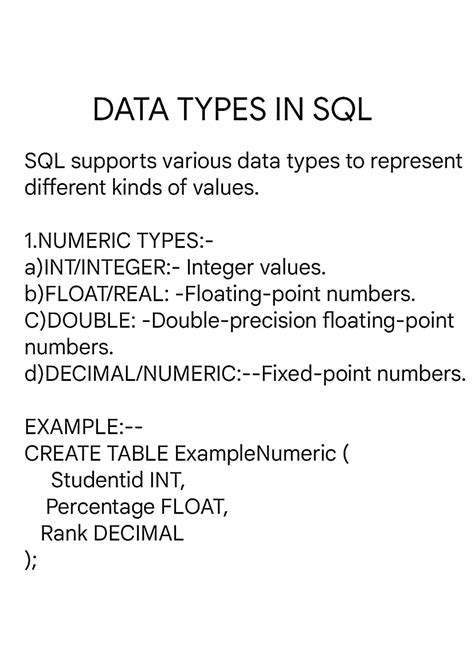 Image result for Data Types in SQL