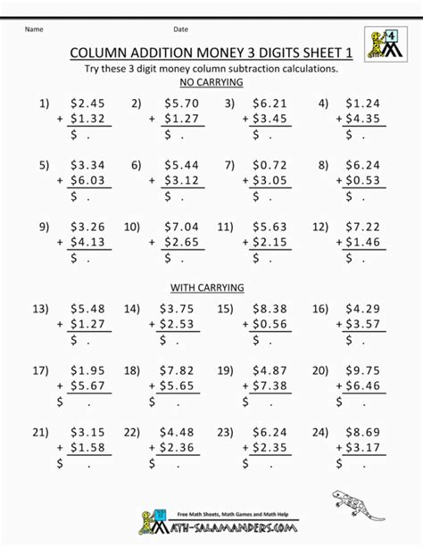 Image result for Fourth Grade Math Addition Worksheets