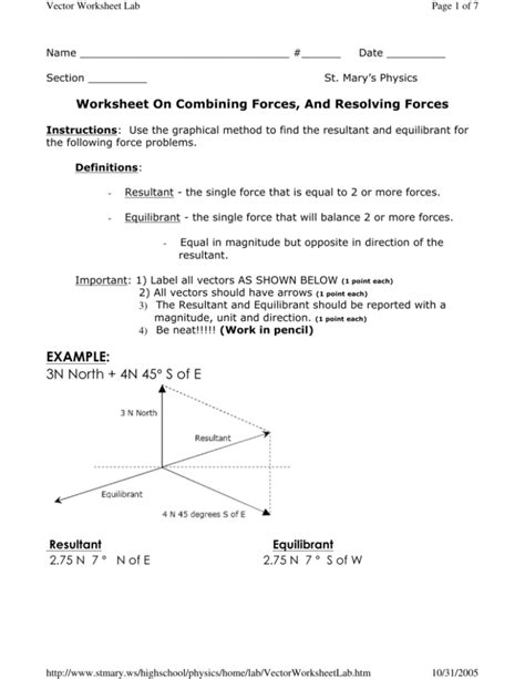 Image result for Adding Forces Vectors Worksheet