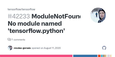 תוצאת תמונה עבור Modulenotfounderror No Module Named Tensorflow.python
