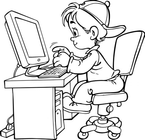 Toradh íomhá ar Computer Coloring Pages for Kids