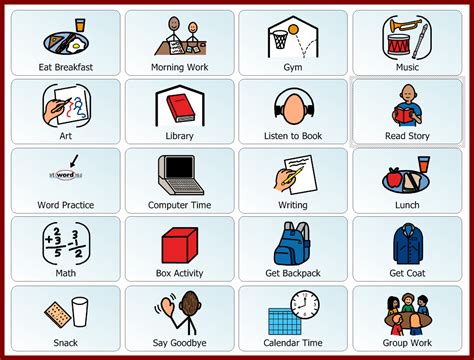 Afbeeldingsresultaten voor Visual Schedule Icons