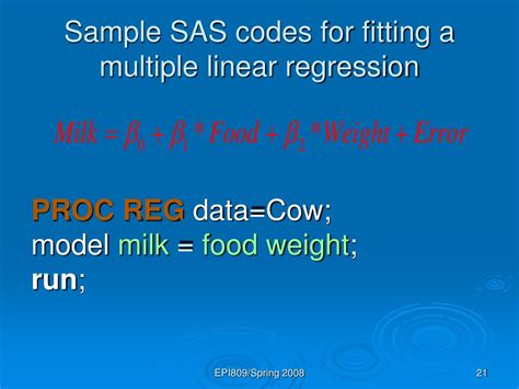 Toradh íomhá ar Multiple Linear Regression SAS Code