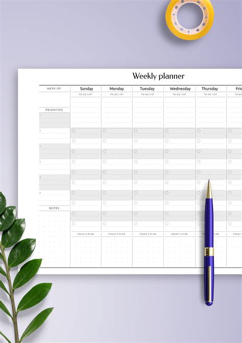 Image result for Task Planner Template A4 Page