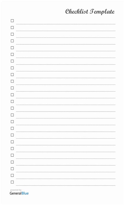 Image result for Checklist Examples Word