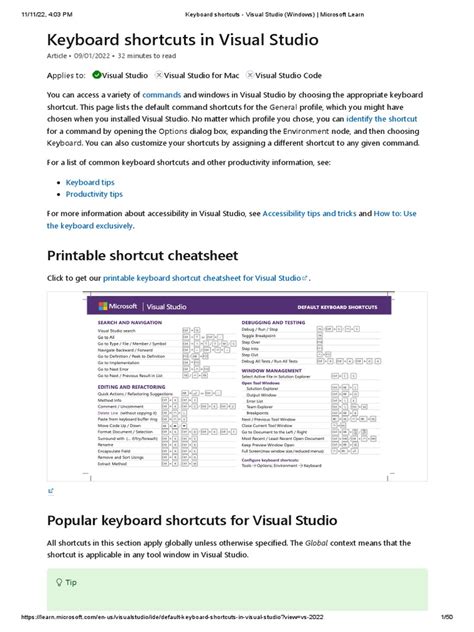 Image result for Visual Studio Keyboard Shortcuts