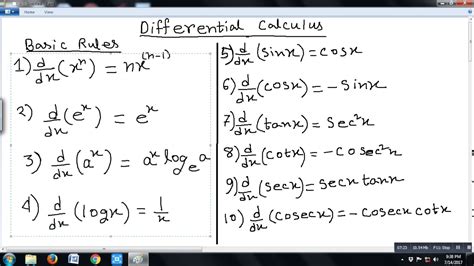 Image result for Differential Calculus Formula
