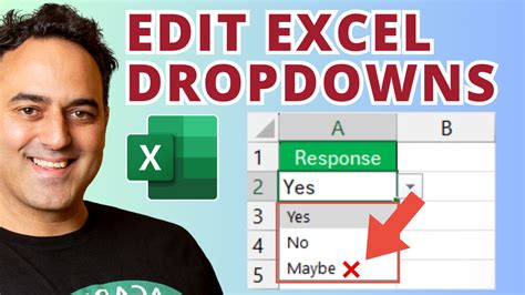 Image result for Excel Drop Down Menu Editing