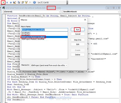 Toradh íomhá ar VBA Code to Send Email
