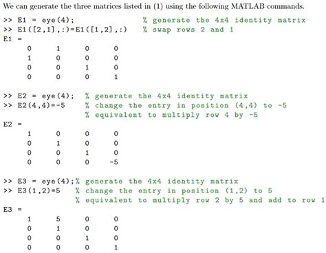 Image result for Identity Matrix MATLAB