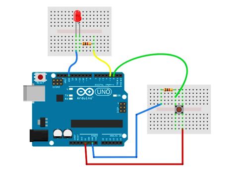 Toradh íomhá ar Arduino LED Circuit with Button