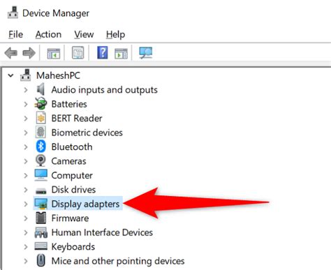 Toradh íomhá ar Device Manager Menu