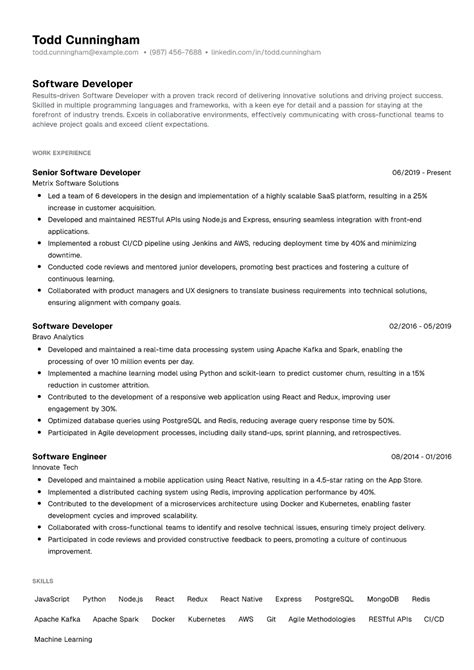 Image result for Software Developer Resume