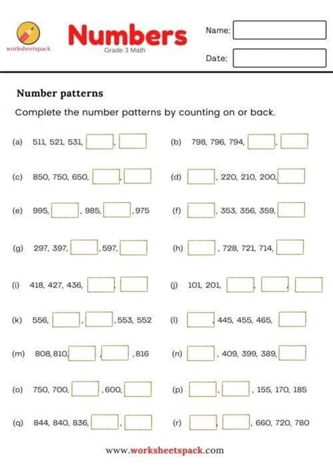 Grade 5 Math Sheets Number Patterns に対する画像結果
