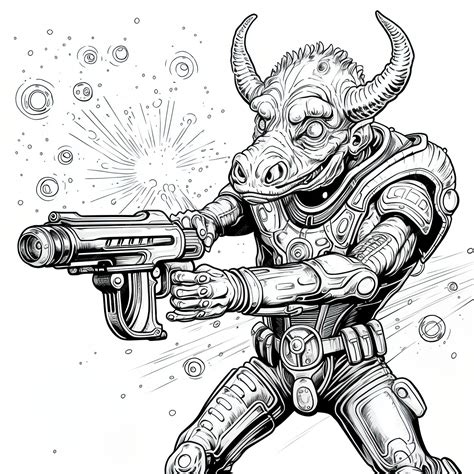 Image result for Alien with Ray Gun Coloring Pages