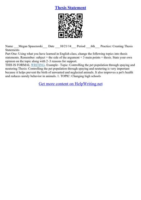 Image result for English Essay Thesis Statement Example