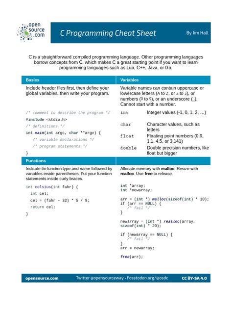 C Programming Cheat Sheet に対する画像結果