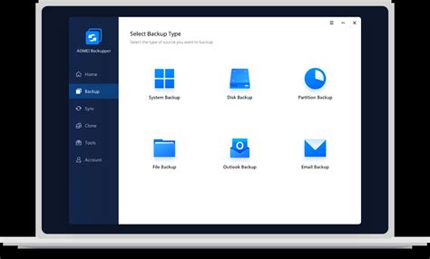 Backup Software GUI に対する画像結果