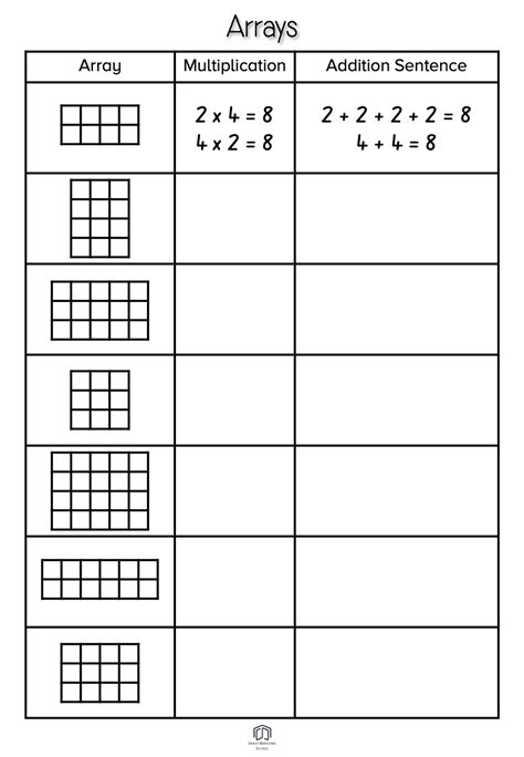 Image result for Multiplication Arrays Printable Worksheets