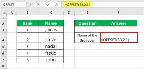 Bildergebnis für Offset Excel