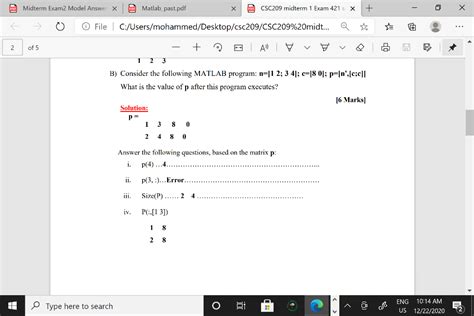 Image result for MATLAB Exam Questions and Answers PDF