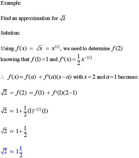 Afbeeldingsresultaten voor How to Find Linear Approximation