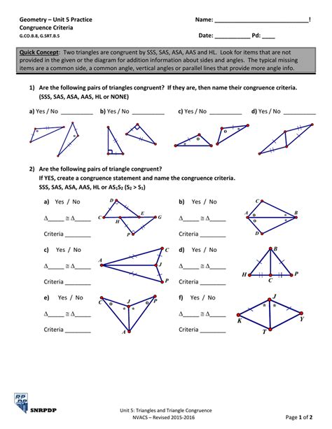 Image result for Triangle Congruence Worksheet Answer Key Back Side