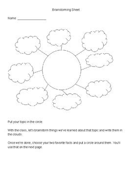 Writing Brainstorming Worksheet に対する画像結果