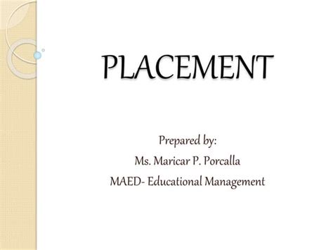 Image result for Ps3070 Placement Module Presentation Examples