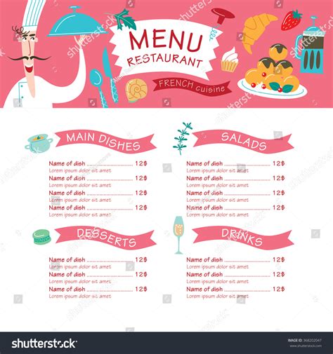 Image result for Restaurant Menu Cartoon