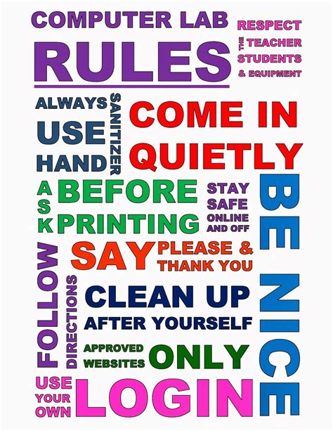 Image result for Funny Computer Lab Rules Poster