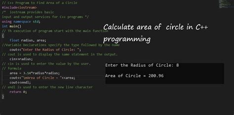Image result for C Programming Code Fpor Area of a Cicirle