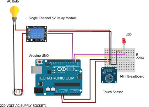 Image result for Arduino Touch Sensor Circuit Diagram