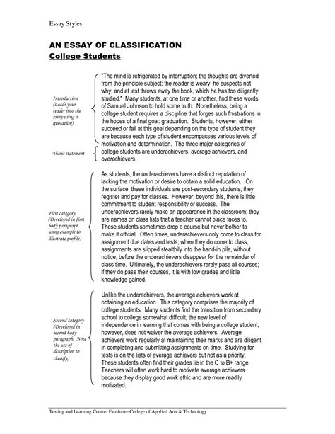 Classification Essay Introduction Examples に対する画像結果
