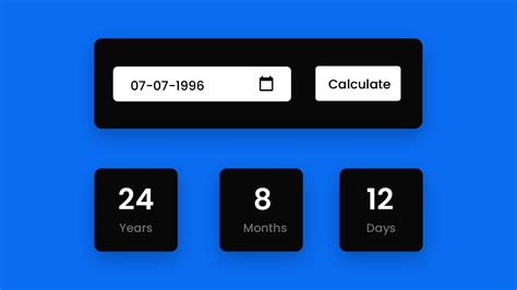 Toradh íomhá ar JavaScript Age Calculator Bsic