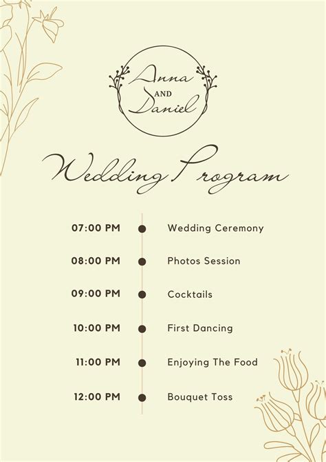 Afbeeldingsresultaten voor Reception Programs for Weddings Examples
