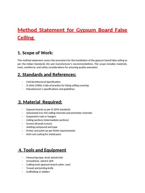 Image result for Gypsum Ceiling Method Statement