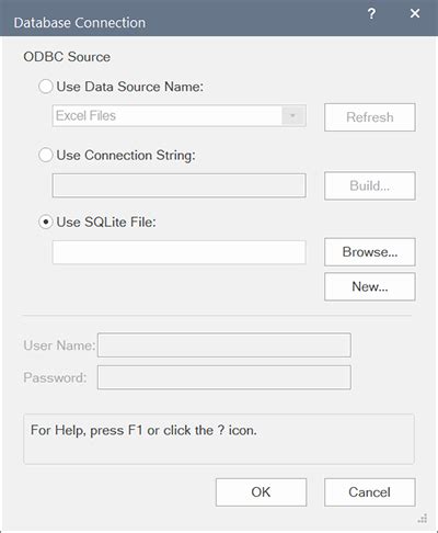 Database Connection Wizard に対する画像結果